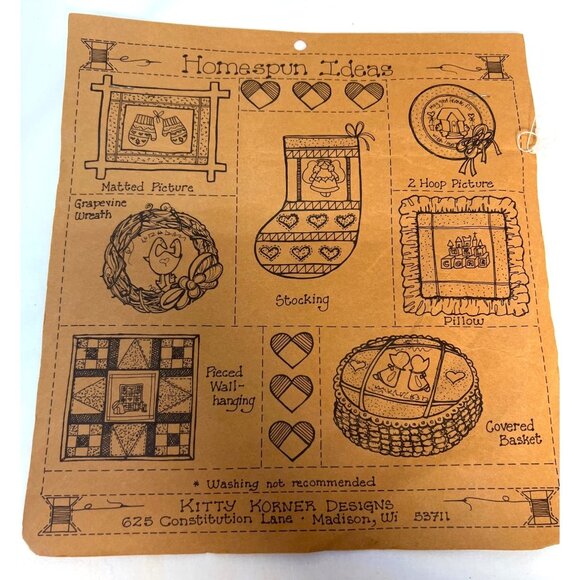 Homespun Patches Quilting Sewing Patch Kit "Busy Hands Make Happy Hearts" - Picture 3 of 3